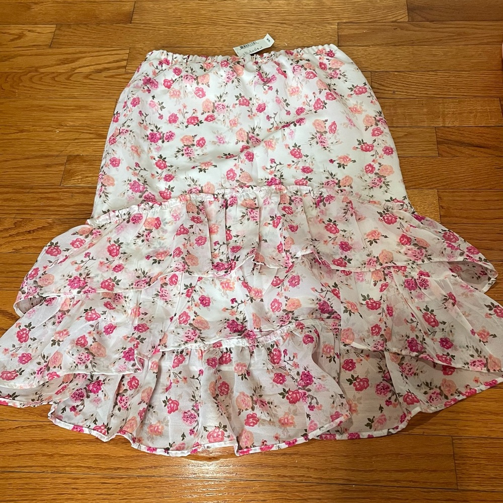 Kids Long Floral Skirt